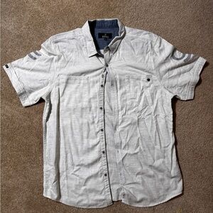 Buffalo David Bitton Light Gray Casual Shirt